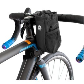 GORIX Bicycle Bag Handle Stem Front Bicycle Handle Bag Organizer Pouch (Shiborix) (B16) (Black (Squeeze Type))