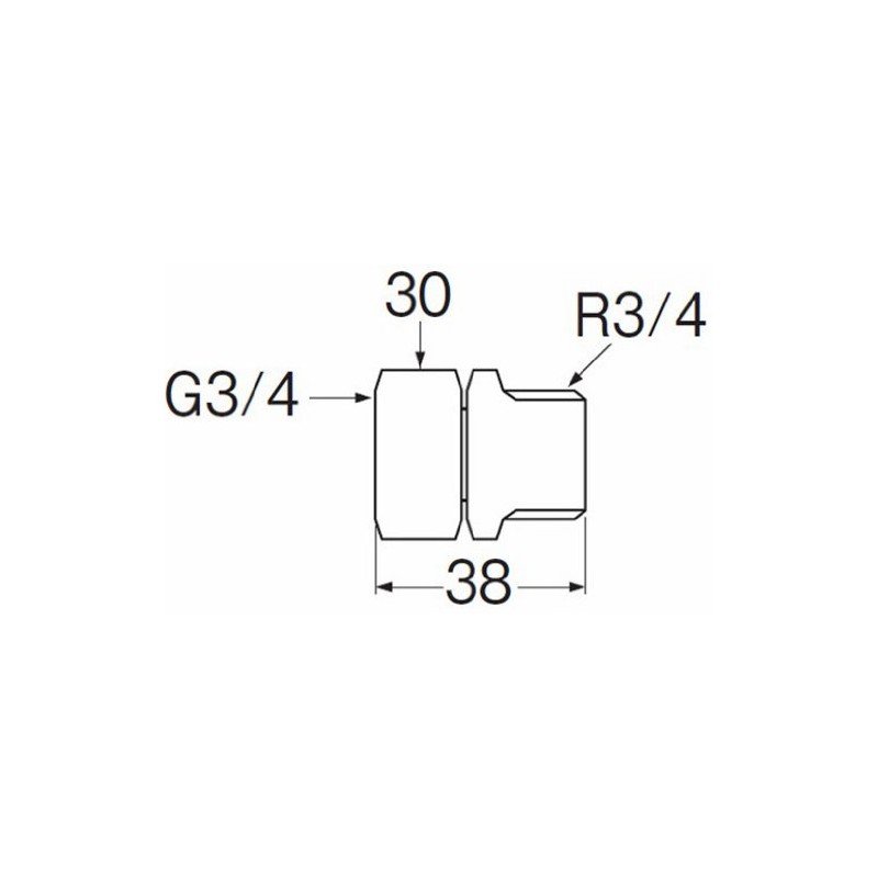 SANEI Plumbing Parts Adapter with Single Nut Rotary Nut Nominal