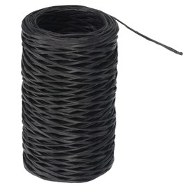 PATIKIL 164 Feet Floral Bind Wire Wrap Twine, 1mm Florist Wire Iron Wire Paper Covered Vine Wrapping Binding Wire for Flower Bouquets, Black
