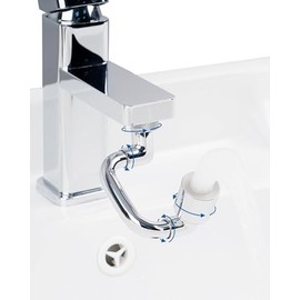 Hibbent 1080° Swivel Faucet Extender, Metal Rotatable Sink Faucet Aerator with Metal Extension, Dual Function 2 Modes Kitchen & Bathroom Sink Sprayer, Faucet Attachment for Gargle/Eye/Face Washing
