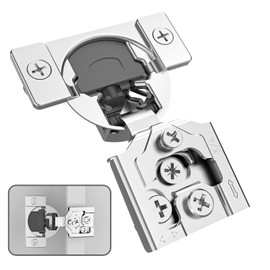 Amerdeco 10 Pack 3/4" Soft Close Cabinet Hinges - Stainless Steel Satin Nickel, 105 Degree 6-Ways 3-Cam Adjustment Concealed Hinges