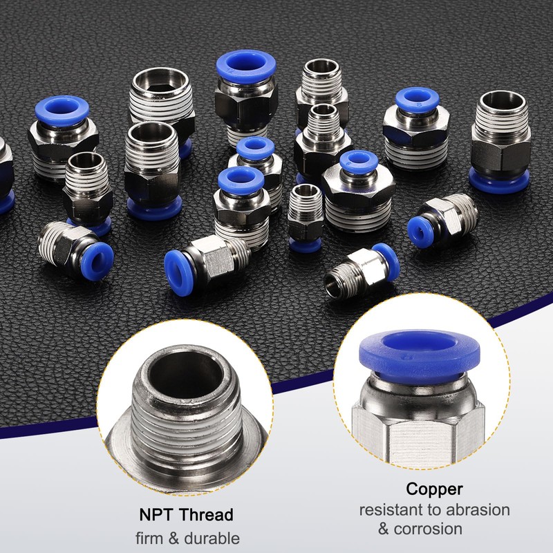 sourcing map Push to Connect Fitting 8mm Tube OD x