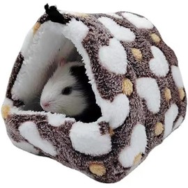 WEILFYONK Hamster Cotton Nest Pet Hamster Hammock Soft Small Animal Sleeping Bag Double Coral Wool Warm Nest Thermal Cage Fixed Small Animal Sleeping Bag (Purple, XS)