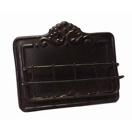VIP Home & Garden MT2154 Vintage Style Business Card Holder, Antiqued, Dark Brown Finish, Metal