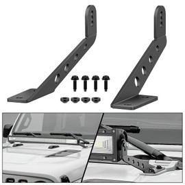 Nilight 2PCS Hood Straight Light Brackets 32 Inch LED Light Bar 2018 2019 2020 2021 2022 2023 Wrangler JL JLU Gladiator JT