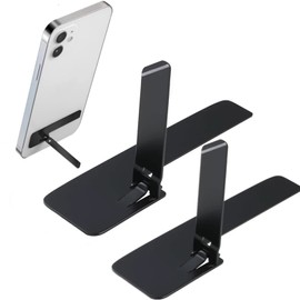 2 Pack Ultra-Thin Phone Kickstand Metal Phone Stand，Metal Kickstand for Phone, Horizontal/Vertical Desk Stand Holder(Black,0.024inch Thin)