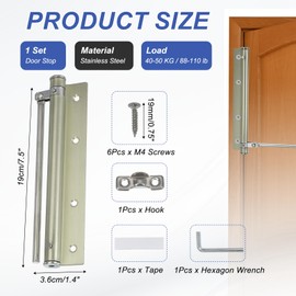 PATIKIL 7 Inch Spring Door Closer, Spring Door Stop Screen Door Latch Security Door Stopper with Adjustable Closing Speed for Home Hinge Door, Bronze