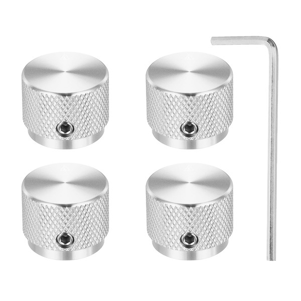 MECCANIXITY 4 Pcs Aluminium Potentiometer Knobs, 1/4" (6mm) Universal Volume