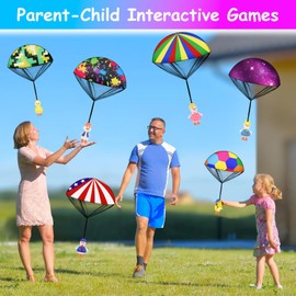 6 Pcs Parachute Toys for Kids, Tangle-Free Outdoor Flying Ducks - Birthday Gift for Boys Girls Ages 3-12, Unique Party Favors