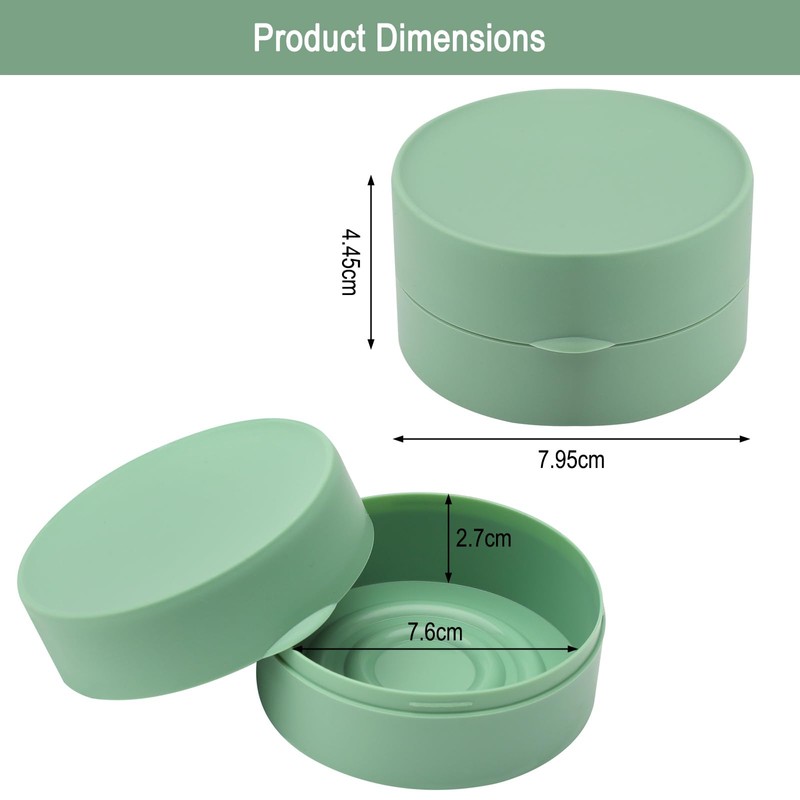 Pack of 2 Soap Box Round Plastic Soap Dish with