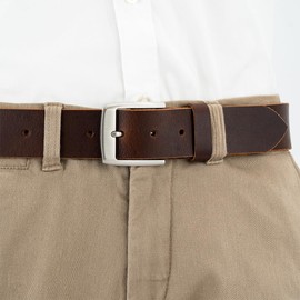 LINDENMANN Men's Buffalo Leather Belt 40 mm Brown, dark brown