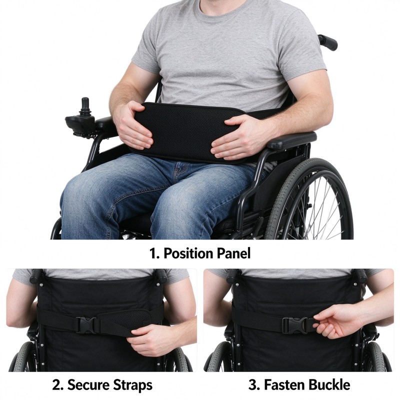 Wheelchair Safety Belt for Waist Support – Adjustable Quick-Release Padded