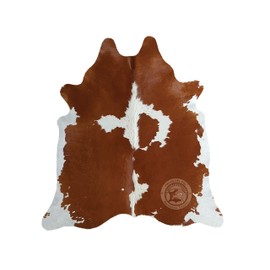 Brown and White Cowhide Rug 6ft x 8 ft 180cm x 240 cm