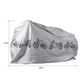 Bike Bicycle Cover Waterproof Dustproof- 190T Bike Cover for 1 or 2 Bikes, Indoor and Outdoor Use, Bike Cover Rain Sun UV Wind Snow Proof Resistant (Sliver)
