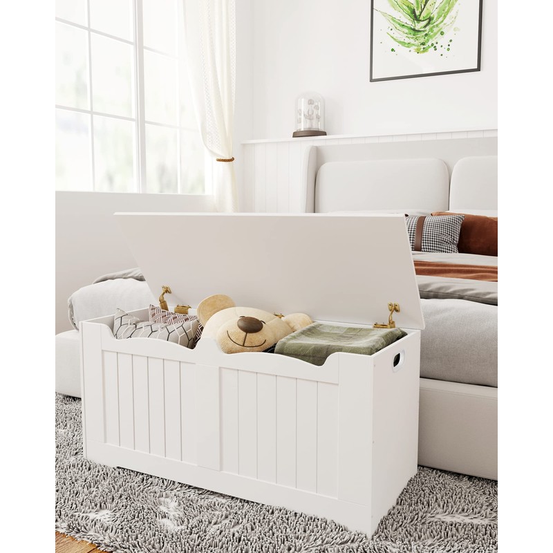 Hzuaneri Storage Chest Box, Storage Trunk with 2 Safety Hinges,