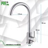Prez Grifo Mezcladora Monomando Fregadero Inoxidable Sp-10020