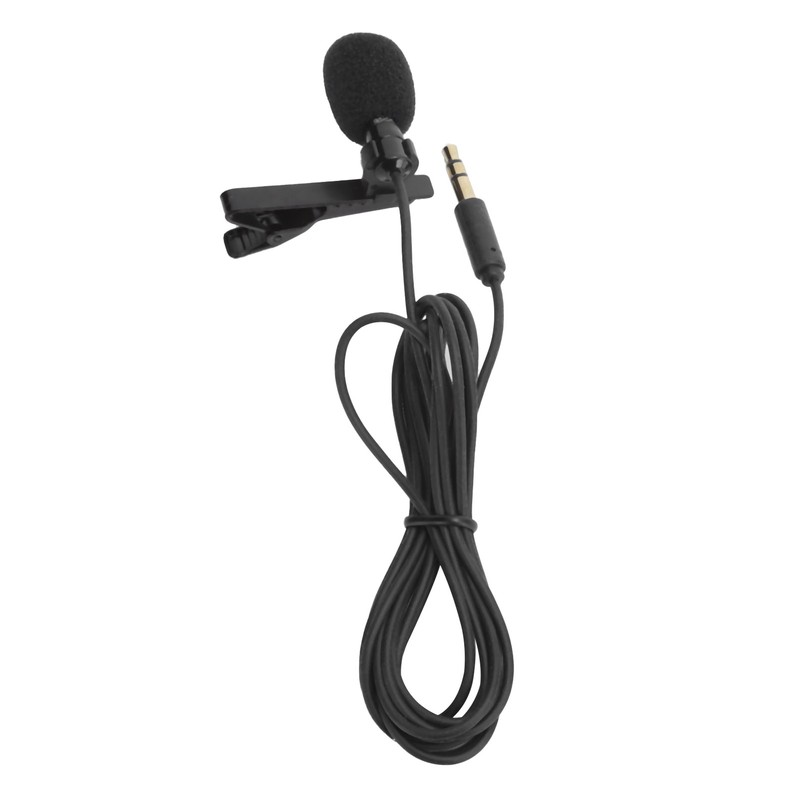 3.5mm Lavalier Lapel Microphone Clip on Hands Free Microphone for