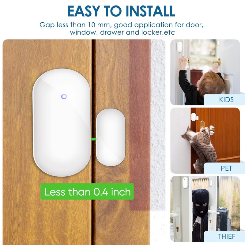 BITIWEND Mini Door/Window Sensor for Entrance Bell, Wireless Magnetic Wireless