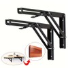 2-Pack Folding Shelf Brackets with 90° Lock & Press-to-Fold Design