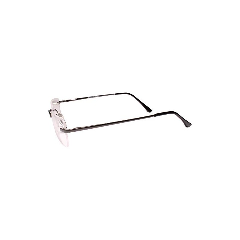Modern Rimless Rectangle Gunmetal Bifocal 1.25 Diopter Reading Reader Glasses