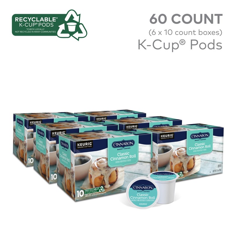 Cinnabon Classic Cinnamon Roll Coffee, Keurig Single Serve K-Cup Pods,
