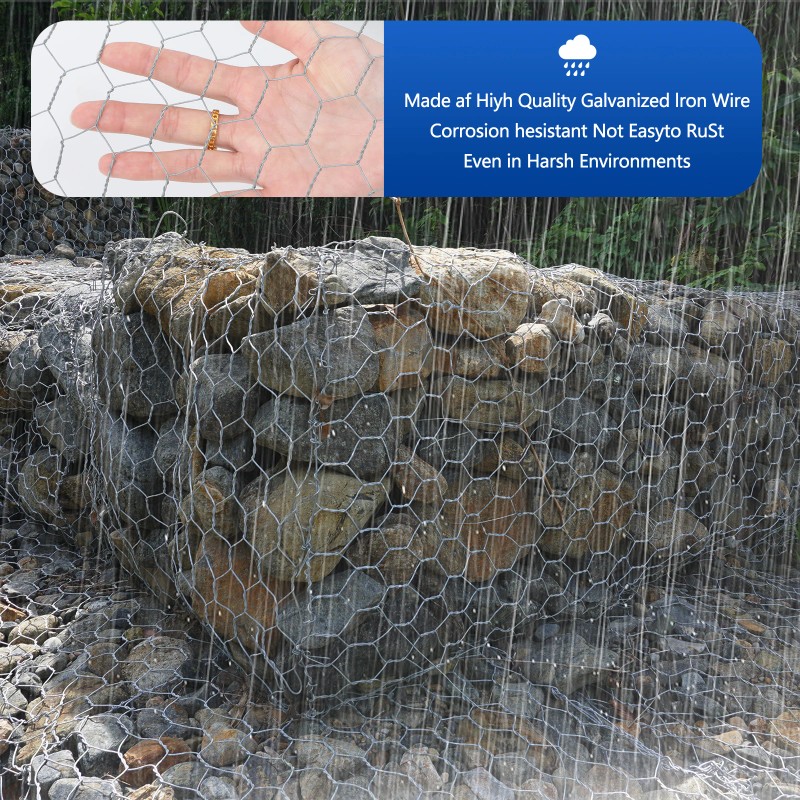 Chicken Wire Fencing Mesh Outdoor Anti-Rust Hexagonal Galvanized Mesh, Garden