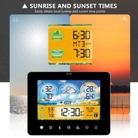 Wireless Weather Station with Outdoor Sensor, Weather Stations Indoor and Outdoor Temperature Wireless with Weather Forecast, Digital Colour Display, Wireless Weather Station with Weather Forecast