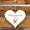 Door Sign Heart Stalking Deer 13 x 12 cm