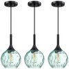 Doraimy Lighting 6.3" Hammer Green Glass Pendant Light 3 Pack