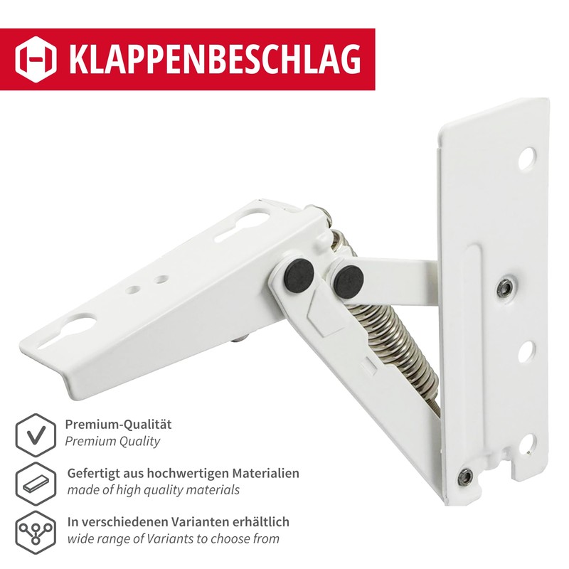 Gedotec Spring Hinge for High Cabinet Doors, Cupboard, Kitchen Cabinet
