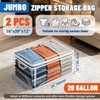 2 Pack 20 Gallon Clear Storage Bags for Clothes with
