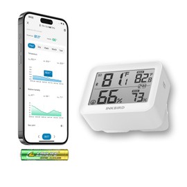 Temperature Hygrometer Monitor, Hygrometer Thermometer, Remote APP Control Greenhouse Accessories Room Temperature Monitor, Room Thermometer for Baby Nursery, 1 Years Data Storage Export, LCD