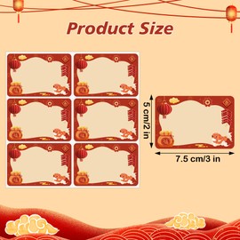 Wonmon 180 PCS Chinese New Year Gifts Tags Stickers, 2025 Year of Snake Name Tag Stickers Name Labels Name Stickers for Chinese Lunar New Year Presents Holiday Party Decorations, 2x3 Inch
