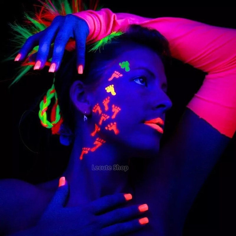 Lecute 6 Crayones Luminosos Fluorescentes Maquillaje Pintura Neon