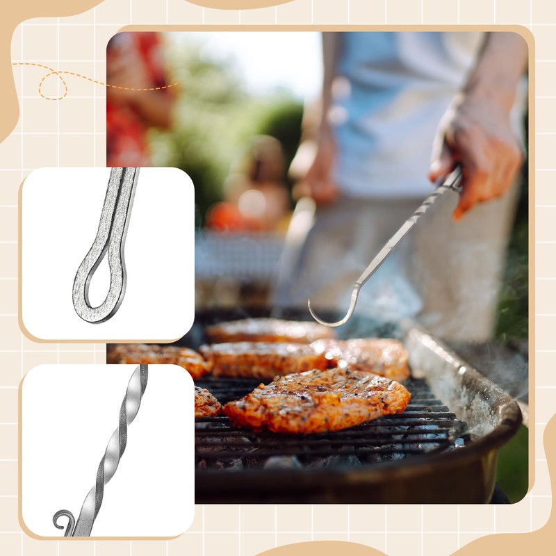Zonon Meat Hook Flipper Stainless Steel BBQ Food Flippers Steak