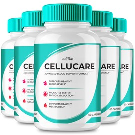 Cellucare Pills Advanced Blood Support Formula Supplement, Cellucare Blood Capsules - Maximum Strength, Cellucare All Natural Formula Capsules, Cellu Care Capsules Blood Support Reviews (5 Pack)