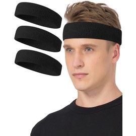 Tanluhu Sweatbands Sport Headbands for Working Out, Execise, Tennis, Basketball, Running - Terry Cloth Athletic Sweat Cotton Headband Outdoor for Men & Women