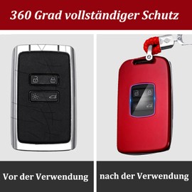 Yuiturt Yuiturt Autoschlssel Hlle fr Renault-Schlssel, 4 Taste Schlsselcover fr Renault Koleos, Kadjar, Megane, Captur und Espace, Auto Schlssel Cover mit Schlsselanh?nge Rot