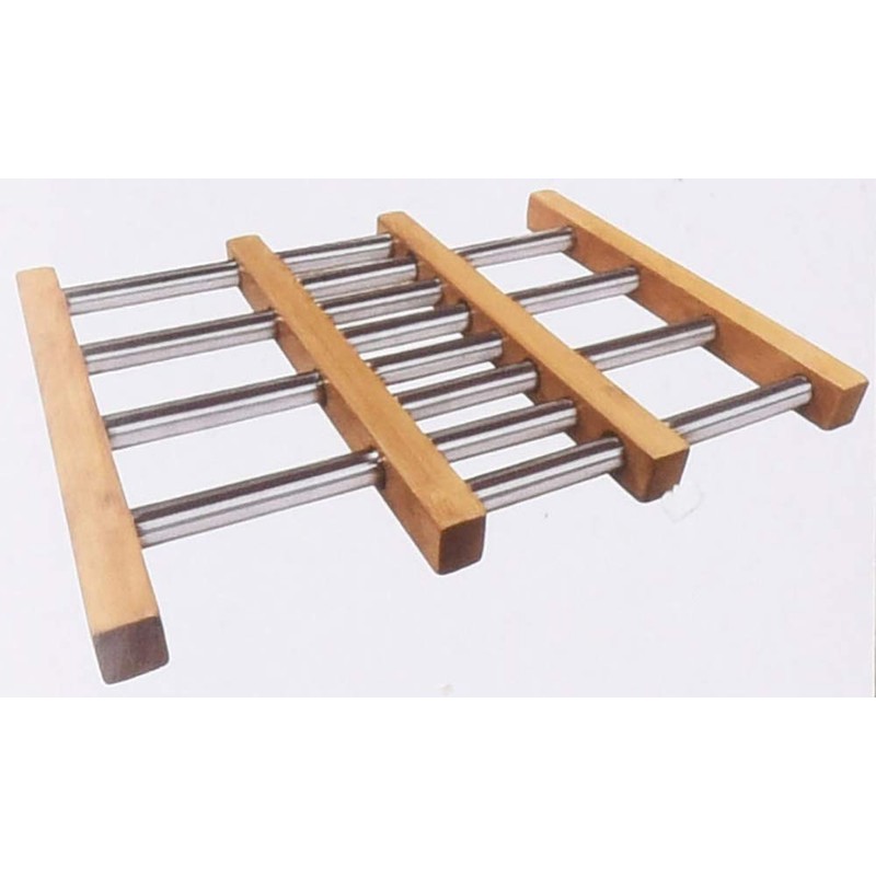 MIK funshopping Organic Bamboo Trivet for Kitchen, Dining Table, Garden