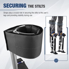 Hiumtree Drywall Stilt Straps in Gray - Experience Pressure Relief with Durable Nylon, Tear-Resistant Material, and Adjustable Design for a Secure and Comfortable Fit (1 Pair).