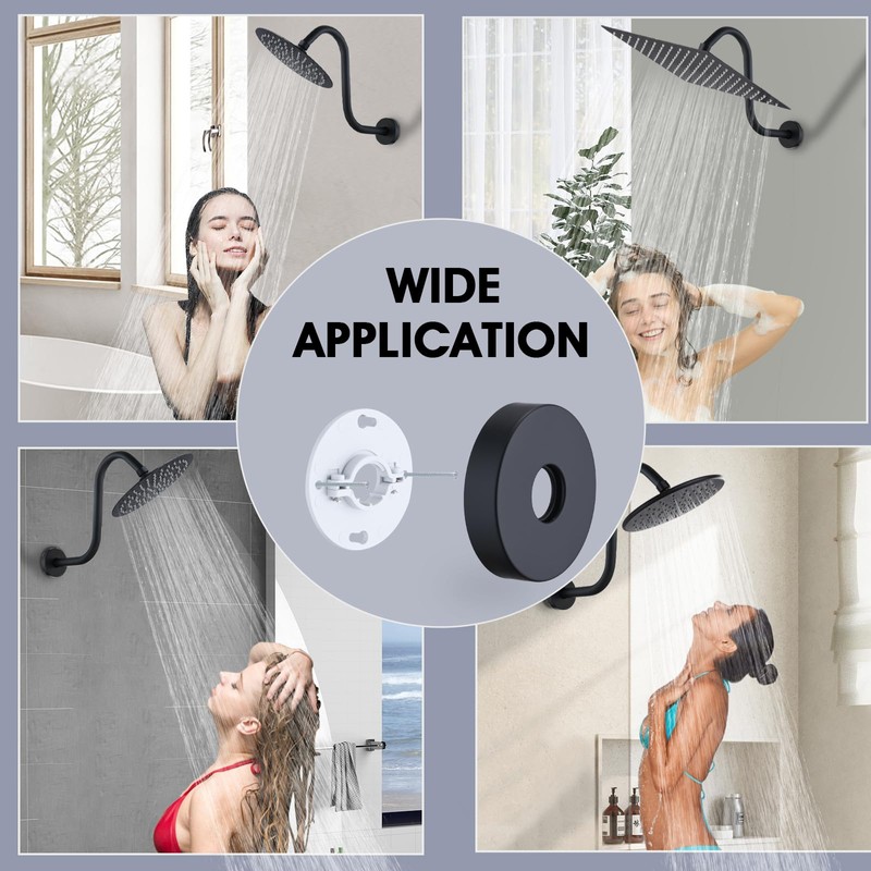 RAINREVIVE Shower Head Arm 10 Inch, S Shaped Shower Head