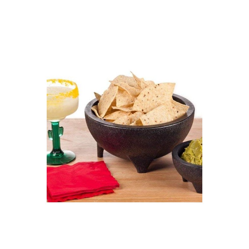 Winco Molcajete Salsa Bowl, 56-Ounce,Black