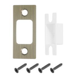 sourcing map 4 Sets Door Strike Plate, 57mm x 25.5mm 201 Stainless Steel Latch Deadbolt Replacement Lock Strike Plate for Door Frame Door Jamb Reinforcement, Bronze
