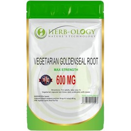 HB Goldenseal | 30 Goldenseal Root Capsules - 600mg 4:1 Extract High Strength Golden Seal Root per Serving | Non-GMO, Gluten & Allergen Free | Manufactured in The UK