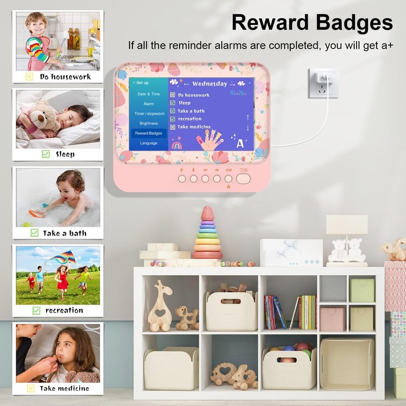 Children Alarm Clock with Large Numbers - Easy-Read Kids Learning