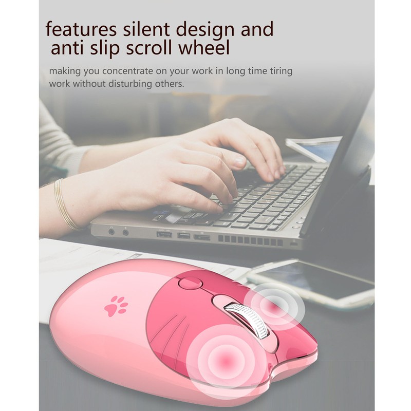 Wireless Mouse BT5.1 Or 2.4GHz Silent Click Adjustable DPI Auto