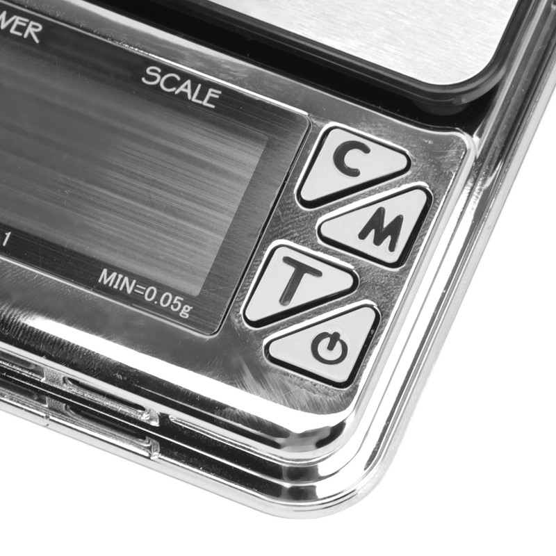 Home Digital Kitchen Scale 200g/0.01g‑1500g/0.1 High Accuracy USB Rechargeable Stainless