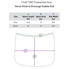 HORZE Victoria Dressage Saddle Pad - Tradewinds Grey - Horse