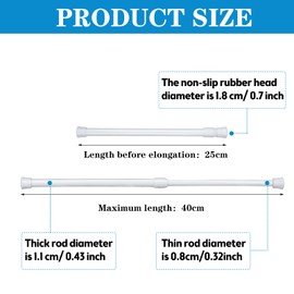 4 Pack Sliding Door Security Bar Window Security Bars Adjustable Sliding Glass Door Lock Bars with Rubber Tips 9.8-15.7 Inch Tension Rods 0.7 Inch in Diameter Window Safety Lock Bar for Door Bathroom