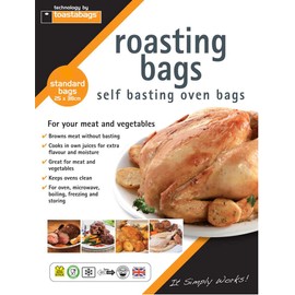 8 x Roasting Bags Flavour Seal Cooking Bags for Ovens and Microwaves Perfect for Roasting Chicken Fish Meat Turkey and Vegetables – Medium Bags